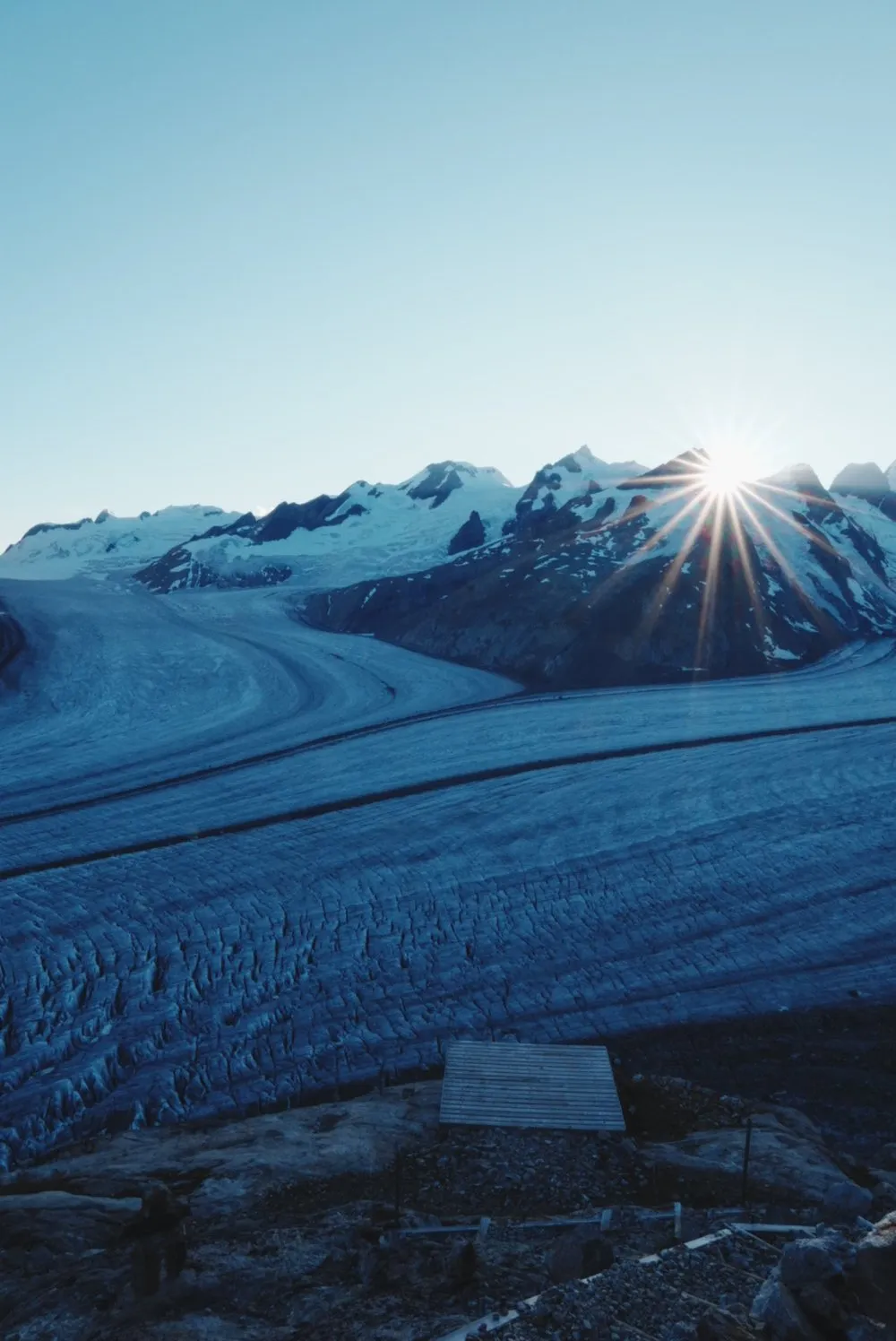Across the Aletsch Glacier to the Konkordia Hut
