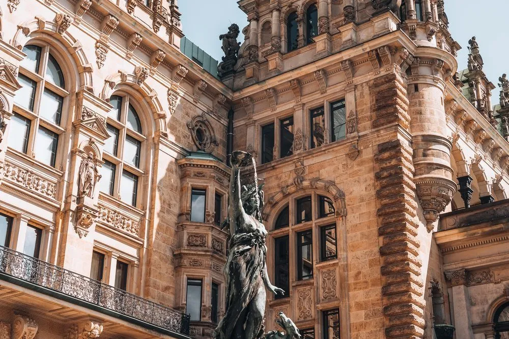 The fountain in the courtyard of Hamburg's town hall
