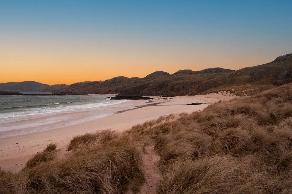 Der Oldshoremore Beach im letzten Abendlicht