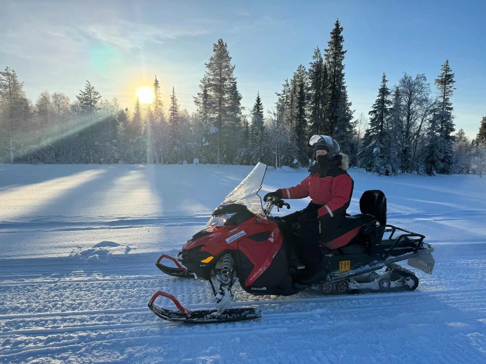 Snowmobile tour at -30 degrees